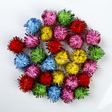 Помпоны для творчества, блестящие, 5 цветов, 25 мм, (набор 30 шт), фото 3