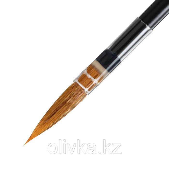 Кисть для акварели из смеси колонка и синтетики, круглая Roubloff серия QD15 №6, короткая ручка, плёночная - фото 3 - id-p110937279