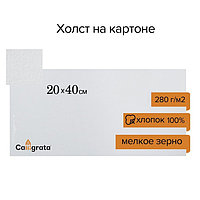 Холст на картоне Calligrata, хлопок 100%, 20 х 40 см, 3 мм, акриловый грунт, мелкое зерно, 280 г/м2
