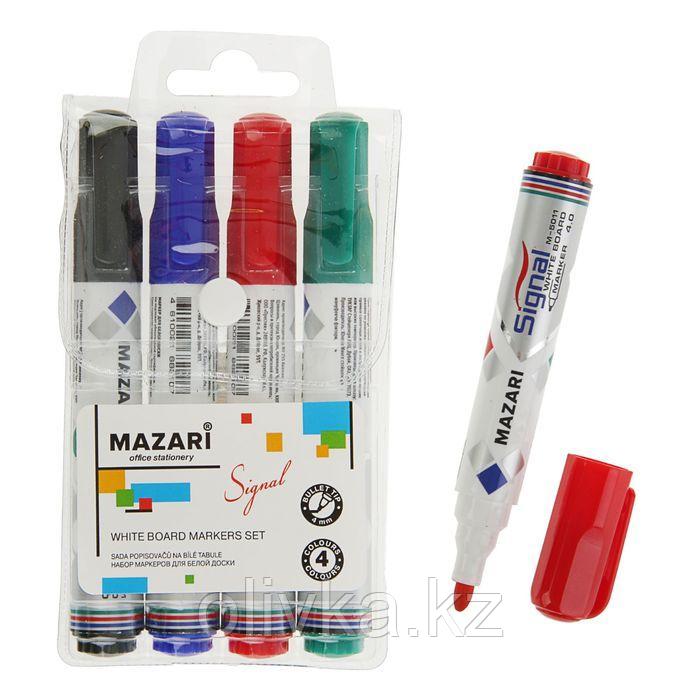 Набор маркеров для доски Mazari Signal, 4 цвета, 4.0 мм - фото 1 - id-p110912988