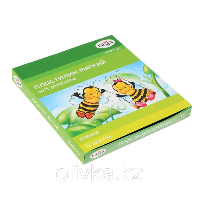 Пластилин мягкий (восковой), 12 цветов, 180 г, Гамма "Пчелка", со стеком - фото 2 - id-p110909427