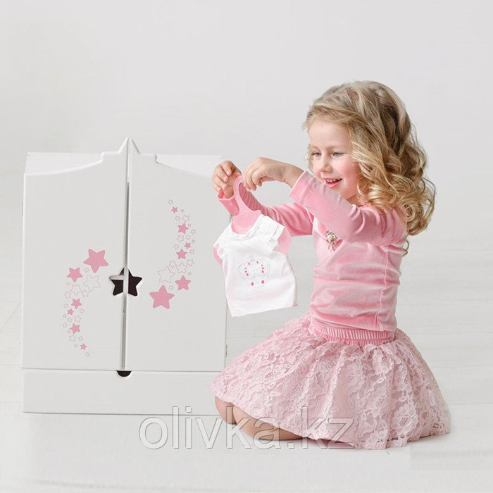 Игрушка детская: шкаф с дизайнерским звёздным принтом (коллекция «Diamond star» белый) - фото 4 - id-p110924808