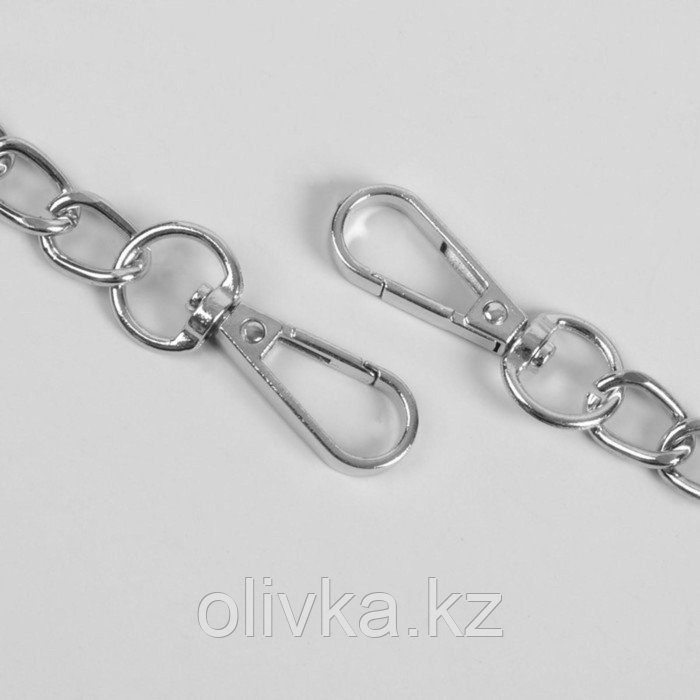 Ручка для сумки, с цепочками и карабинами, 120 × 1,8 см, цвет серебряный - фото 3 - id-p110919282