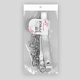 Ручка для сумки, с цепочками и карабинами, 120 × 1,8 см, цвет серебряный, фото 6