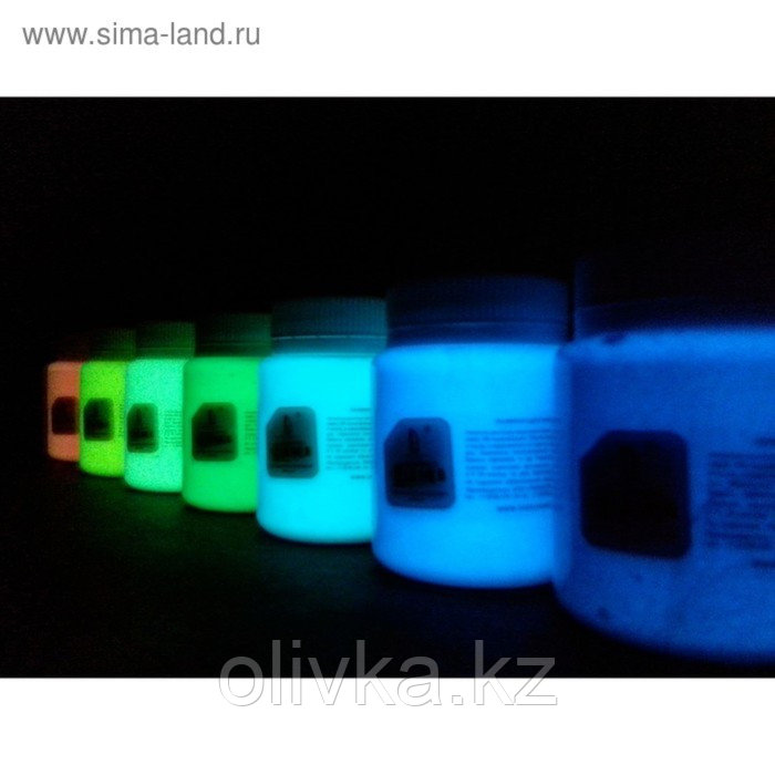Краска акриловая люминесцентная (светящаяся в темноте), LUXART Lumi, 20 мл, белый, небесно-голубое свечение - фото 5 - id-p110920204