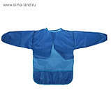 Фартук-накидка с рукавами для труда, 610 х 440 мм, 3 кармана, рост 120-146 см, Calligrata, синий, длина рукава, фото 2