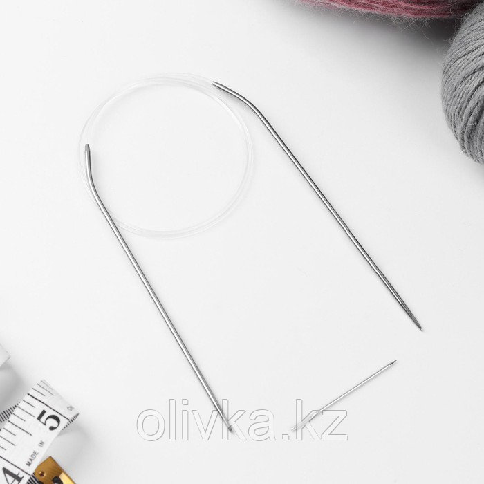 Спицы круговые, для вязания, с пластиковой леской, d = 2,5 мм, 14/80 см, с иглой - фото 2 - id-p110909451