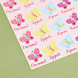 Бумажные наклейки оценки "Бабочки", 10,5 х 18 см, фото 2