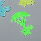 Наклейка фосфорная пластик "Звёзды с парашютом" набор 12 шт МИКС 17х12 см, фото 3