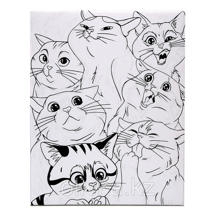 Картина по номерам на холсте «Яркие котики», 40х50 см - фото 3 - id-p110946058