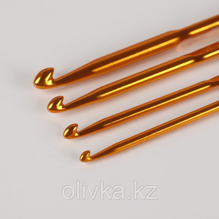Набор двусторонних крючков для вязания, d = 1/2,3/4,5/6,7/8 мм, 13,5 см, 4 шт, цвет золотой - фото 2 - id-p110938274