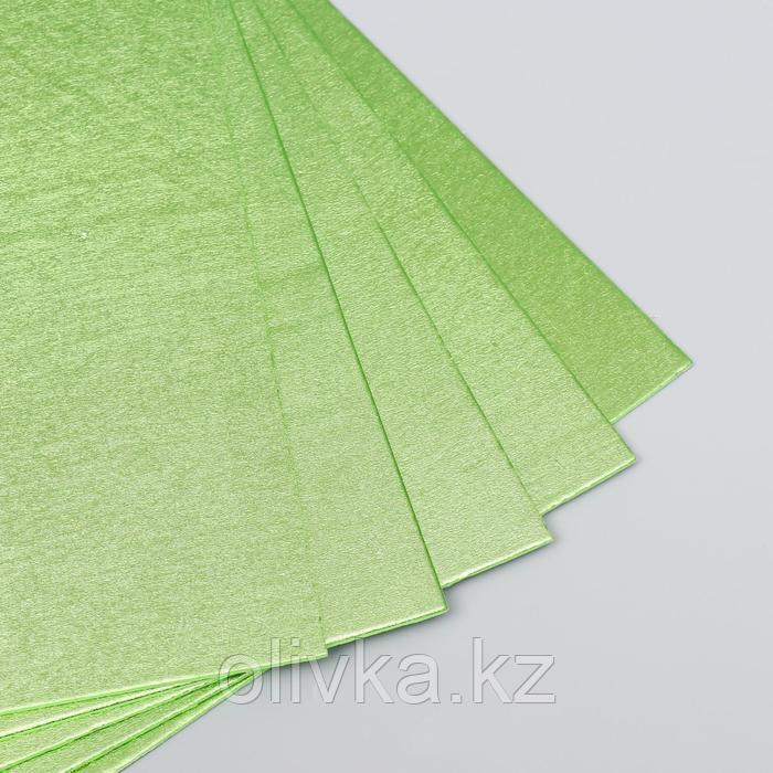 Фоамиран металлик "Зелёный салат" 1.8 мм набор 5 листов 20х30 см - фото 3 - id-p110927713