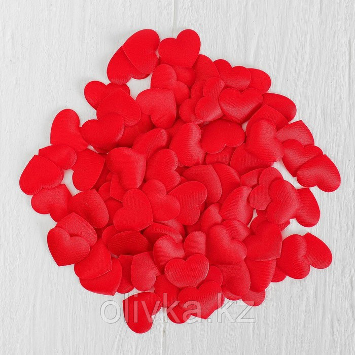 Сердечки декоративные, набор 100 шт., 2 см, цвет красный - фото 1 - id-p110910443