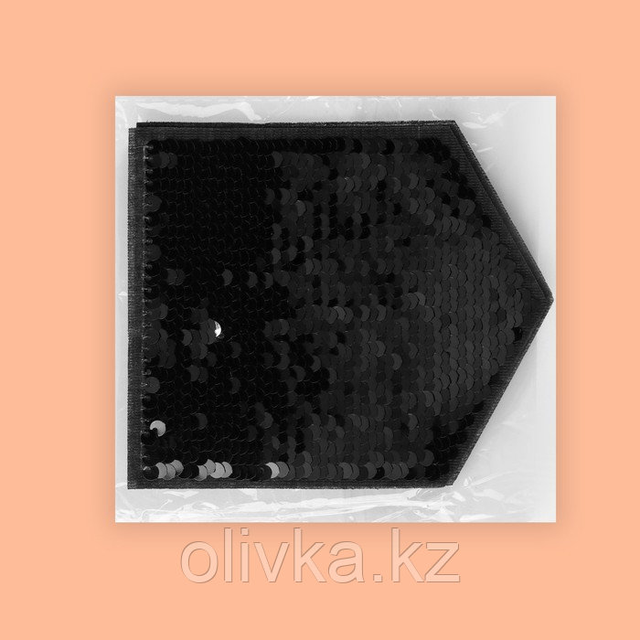 Термоаппликация двусторонняя «Карман», с пайетками, 12 × 10,5 см, цвет чёрный/серебряный - фото 7 - id-p110919346