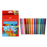 Фломастеры 24 цвета Faber-Castell "Замок", смываемые, в картонной коробке с европодвесом