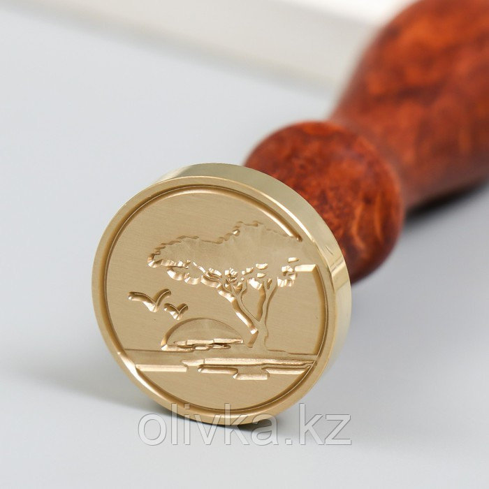 Печать для сургуча с деревянной ручкой "Закат в Африке" 9х2,5х2,5 см - фото 4 - id-p110946095