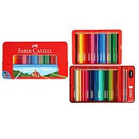 Карандаши 60 цвета Faber-Castell "Замок", шестигранный корпус, 2 чернографитных карандаша , с ластиком и