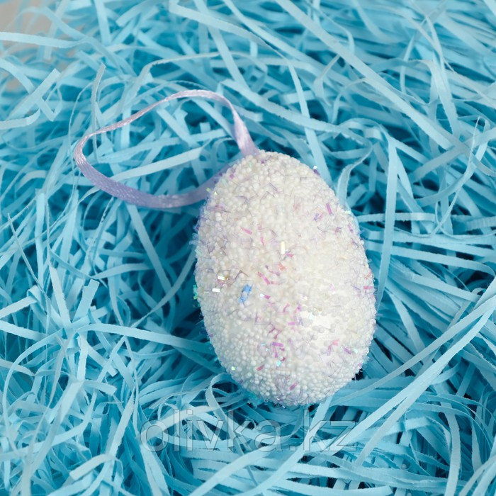 Декор "Яйцо посыпка с блестками" набор 6 шт яйцо 6х4 см МИКС - фото 3 - id-p110933458