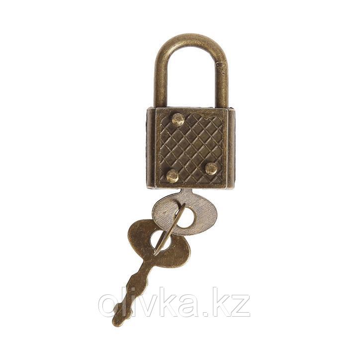 Замочек с ключиком для шкатулки металл набор 5 шт С286 бронза 3,1х1,7 см - фото 3 - id-p110916593