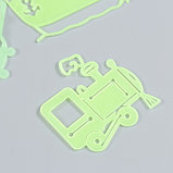 Наклейка фосфорная пластик "Транспорт" набор 10-12 шт 19х13 см, фото 4
