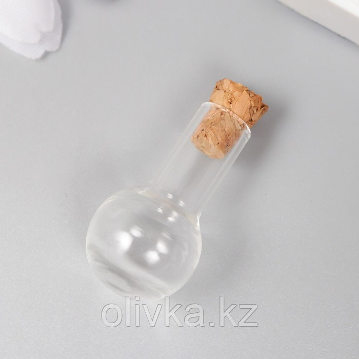 Декор для творчества стекло "Бутыль с пробкой " 1,5х1,5х3 см - фото 1 - id-p110938307