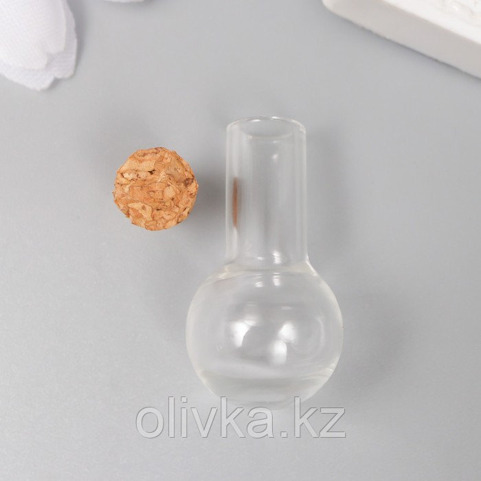 Декор для творчества стекло "Бутыль с пробкой " 1,5х1,5х3 см - фото 3 - id-p110938307