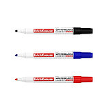 Набор маркеров для доски 3 цвета, 0.8-2.2 мм, ErichKrause W-500, + губка, для письма на досках сухого стирания, фото 2