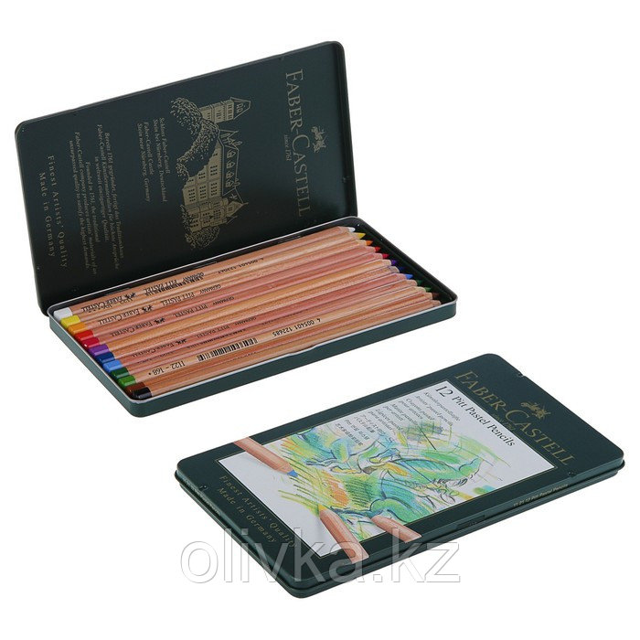 Пастель сухая художественная в карандаше набор Faber-Castell PITT® 12 цветов металлическая коробка 112112 - фото 1 - id-p110912149