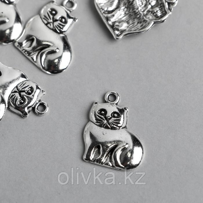 Декор металл для творчества "Кошка" серебро 7040 1,9х1,5 см - фото 1 - id-p110929662