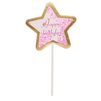 Топпер «С днём рождения. Звезда», цвет розовый