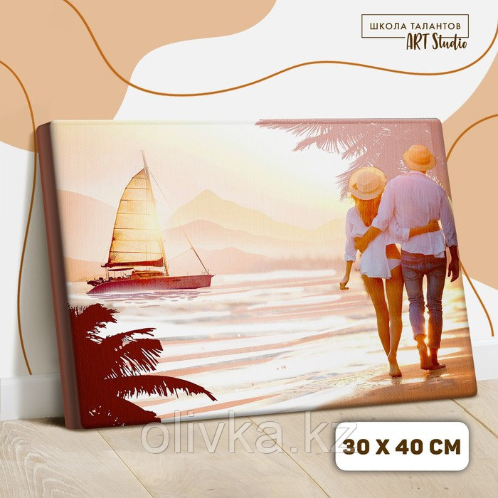Картина по номерам на холсте с подрамником «Прогулка по пляжу», 40х30 см - фото 2 - id-p110923976
