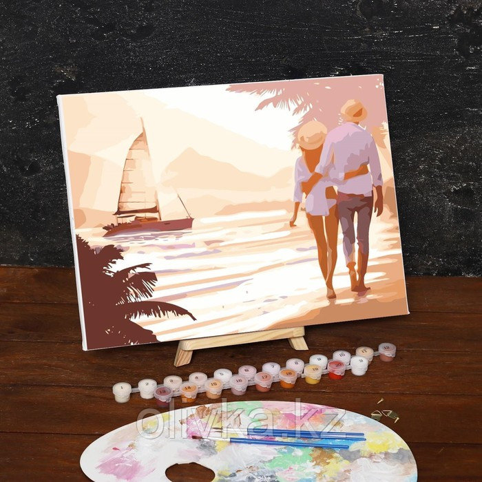 Картина по номерам на холсте с подрамником «Прогулка по пляжу», 40х30 см - фото 3 - id-p110923976