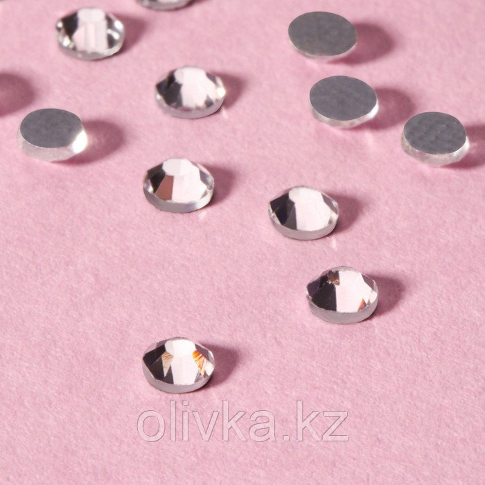 Стразы термоклеевые «Круг», стеклянные, d = 2,8 мм, 100 шт, цвет серебряный - фото 3 - id-p110932511