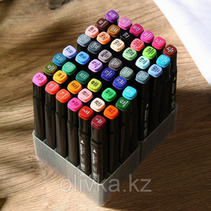 Маркеры для скетчинга 2-х сторонние, 48 цветов Basic colors natural - фото 3 - id-p110934486