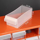 Бокс для хранения с выдвигающимися ячейками, 40 × 33 см, (1 ячейка 12 × 5,5 см), цвет оранжевый, фото 3