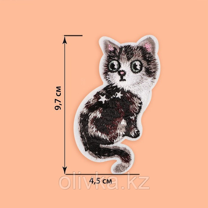 Термоаппликация «Кошка», 9,7 × 4,5 см, цвет серый - фото 2 - id-p110915710