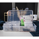 Набор баночек для рукоделия, 9 шт, d = 4 × 6 см, в контейнере со съёмными ячейками, 26 × 13 × 6,5 см, цвет, фото 5