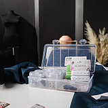 Набор баночек для рукоделия, 9 шт, d = 4 × 6 см, в контейнере со съёмными ячейками, 26 × 13 × 6,5 см, цвет, фото 6