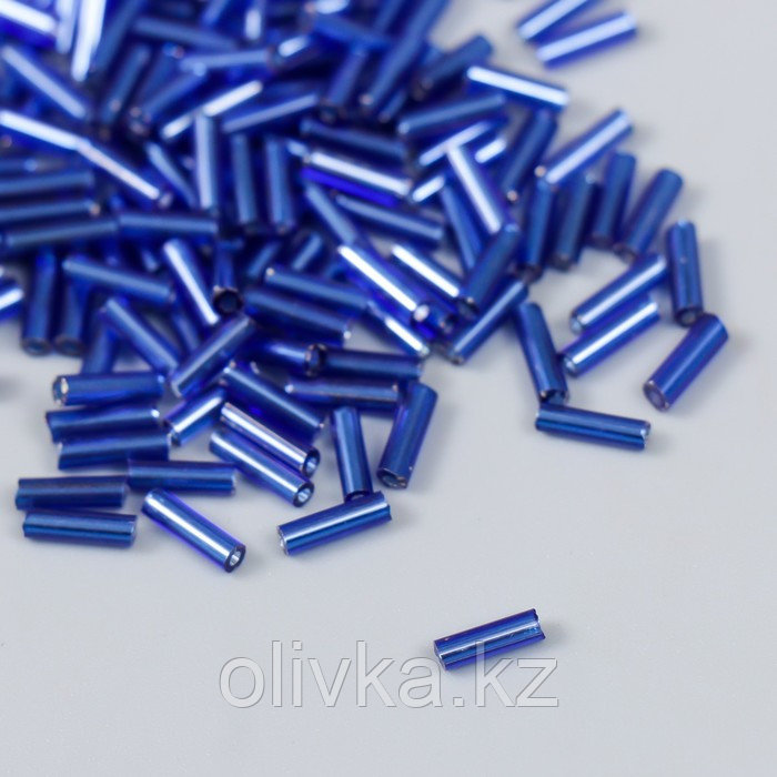 Бисер "Zlatka" стеклярус 10 г, размер 3", 6 мм, №0028 т.синий 93"78550 - фото 1 - id-p110942173