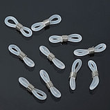 Резинка для цепочек/шнурков для очков (набор 10шт), цвет прозрачный в серебре, фото 2