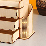 Органайзер деревянный 10×16×13.7 см "Комод", фото 5