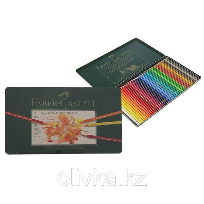 Карандаши художественные цветные Faber-Castell Polychromos® 36 цветов, в металлической коробке - фото 1 - id-p110912216