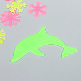 Наклейка фосфорная пластик "Снежинки и дельфины" набор 12 шт 17х12 см, фото 2