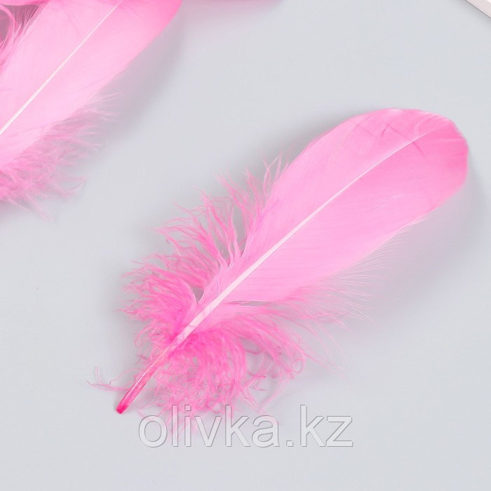 Набор декоративных перьев 160-190 мм (5 шт), розовый