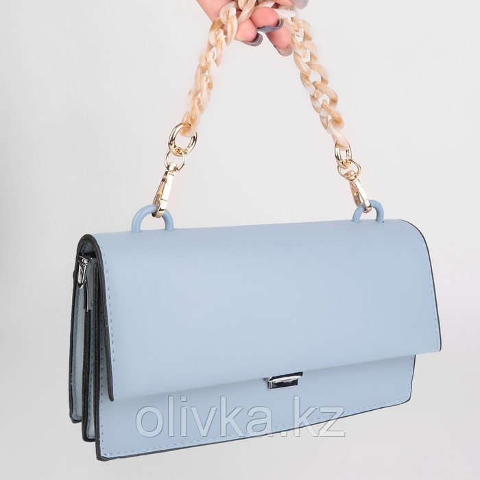 Цепочка для сумки, пластиковая, с карабинами, 23 × 17 мм, 30 см, цвет светлый агат/золотой - фото 5 - id-p110948188