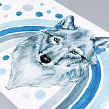 Наклейка пластик интерьерная цветная "Волк и радуга" 40х90 см, фото 3