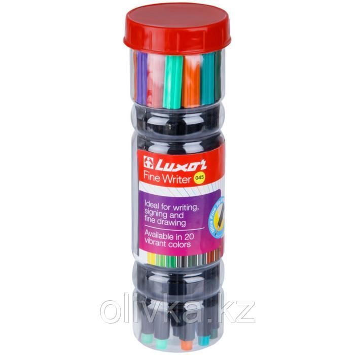 Набор капиллярных ручек 20 цветов, 0,8 мм, Luxor "Fine Writer 045", пластиковая банка - фото 6 - id-p110929727