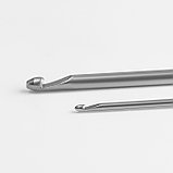 Крючки для вязания металлические, d = 1-2 мм, 13,5 см, 2 шт, фото 2