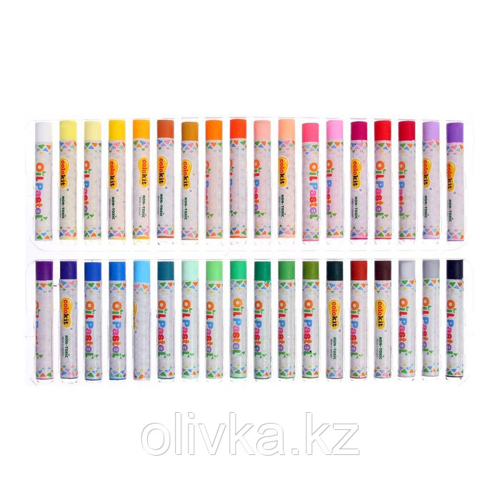 Пастель масляная с держателем Colokit, 36 цветов, 8,5 х 58 мм, круглый корпус, точилка в наборе, пластиковый - фото 4 - id-p110946214