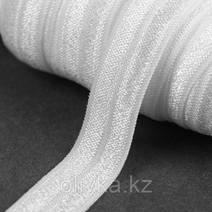 Резинка окантовочная, блестящая, 15 мм × 50 м, цвет белый